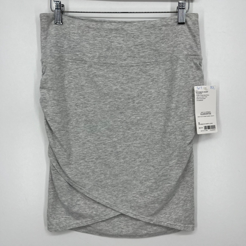 Athleta Kickback Skirt Women's S Gray Cotton Modal Blend Solid Stretch New NWT